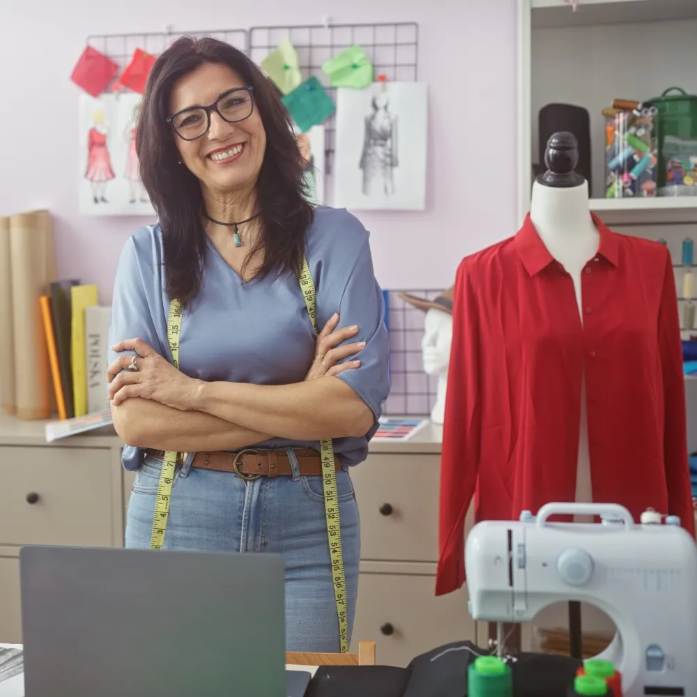 Eine Schneiderin als Testimonial von Level up! 2.0.