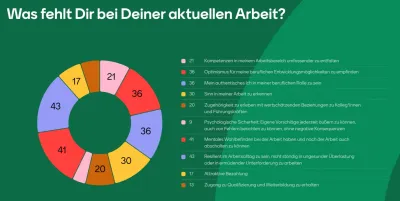 Auswertung der Frage: Was fehlt Dir bei Deiner aktuellen Arbeit?